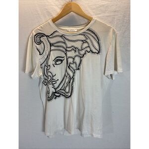 VERSACE COLLECTION  White Graphic MEDUSA T-Shirt SMALL/ MEDIUM
